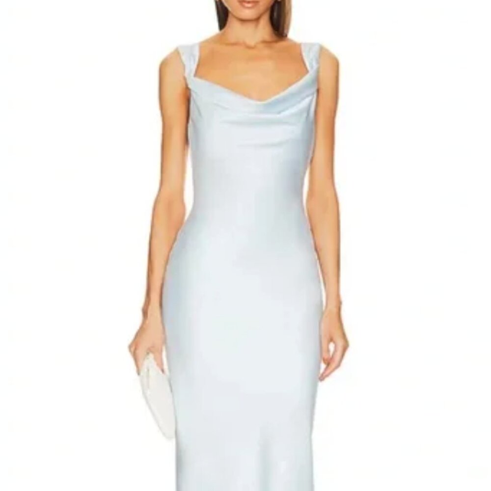 NWT Michael Costello x Revolve Kyler Midi Dress in Baby Blue